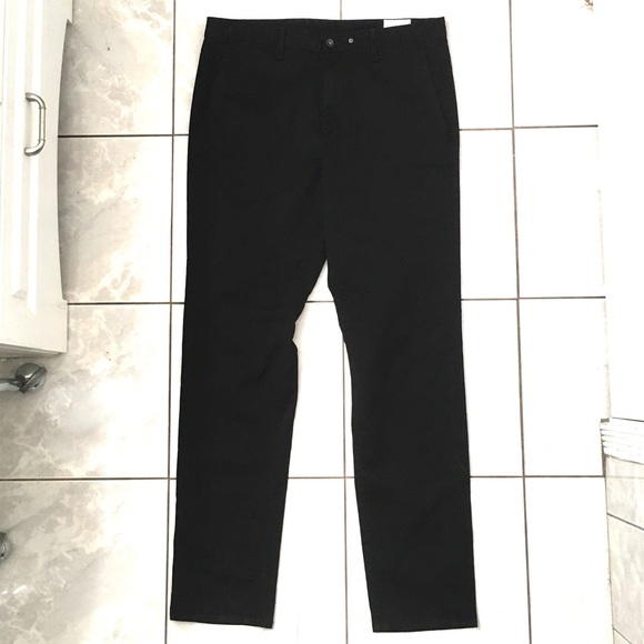 black slim straight pants